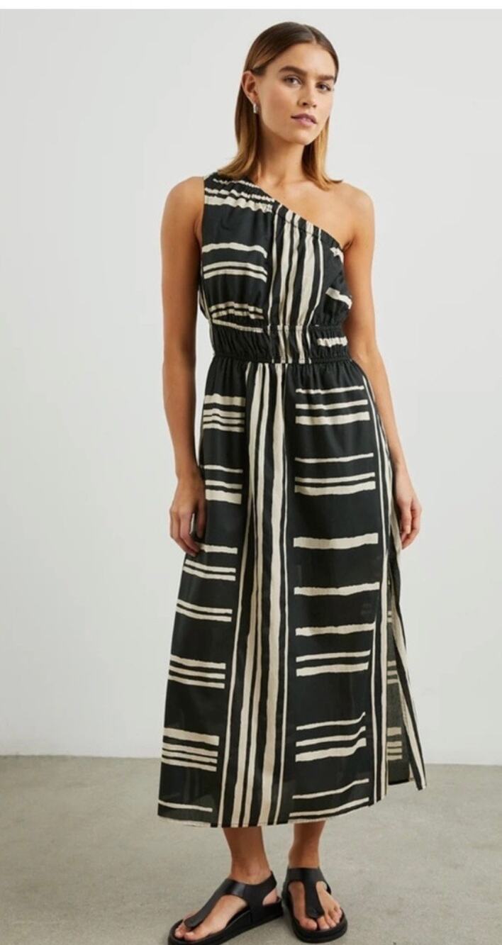 Rails Selani Island One-Shoulder Dress - Black & White - M
